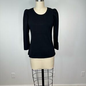 A.L.C. Black Puff Sleeve Blouse